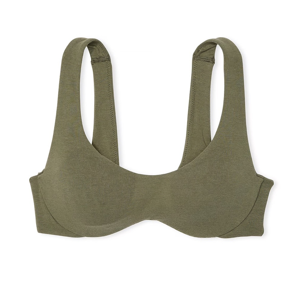 BASE COTTON UNLINED SCOOP BRA